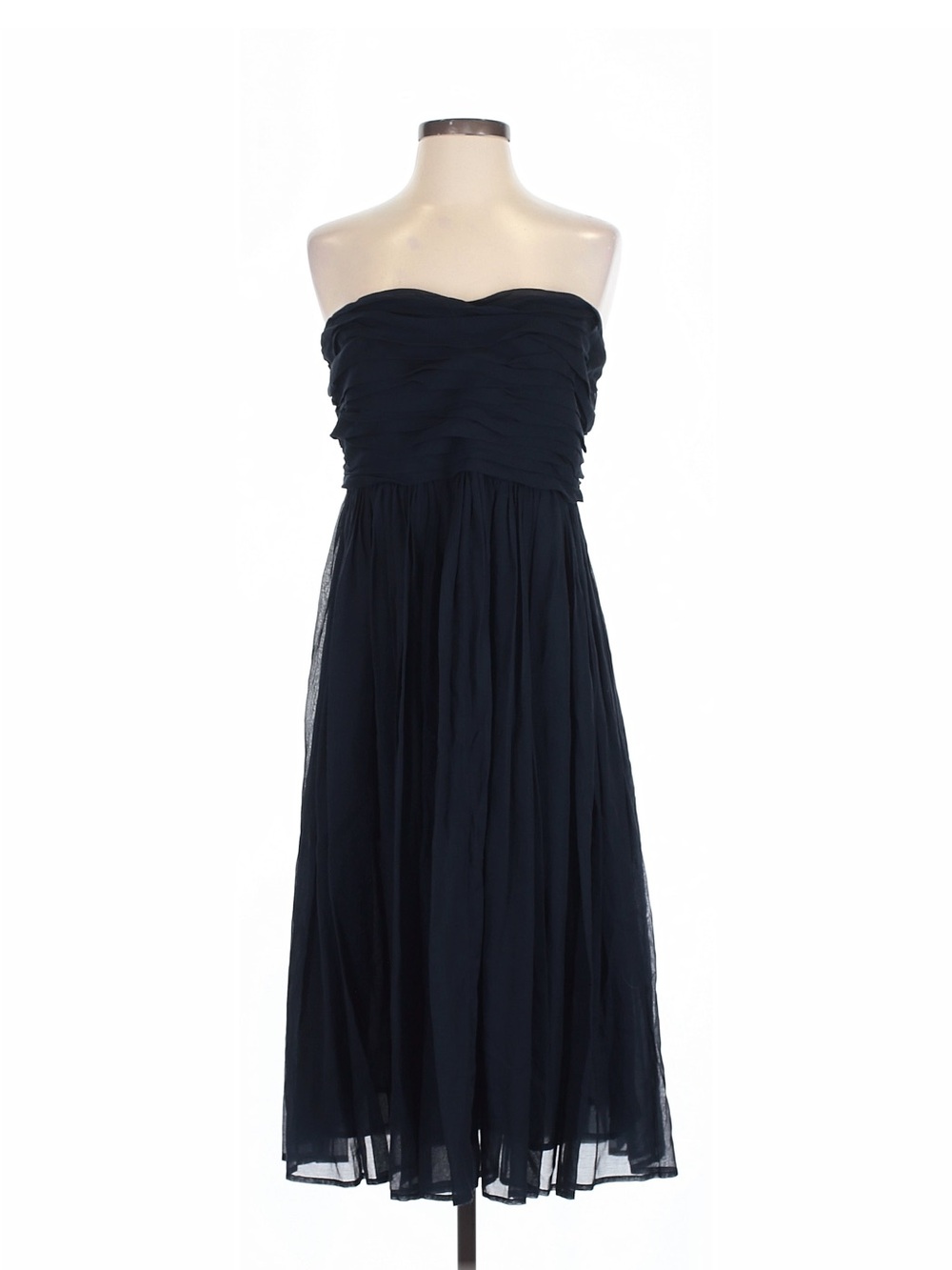 See by Chloé Silk Blend Ruched Empire Waist Navy Summer Dress Size 6